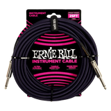 Câble tressé droit Ernie Ball - 25 pieds - Violet et noir