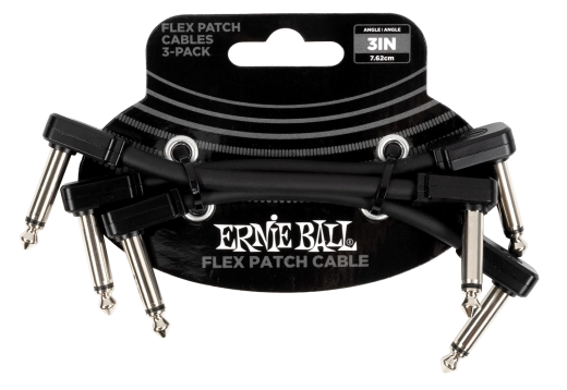 Câble de brassage flexible Ernie Ball - 3 fils - Noir (paquet de 3)
