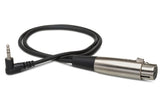 Hosa - Camcorder Microphone Cable, XLR-F to Right-angle 3.5 mm TRS, 2 ft