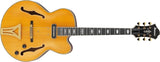 Guitare électrique 6 cordes Ibanez Signature Pat Metheny avec étui rigide - Ambre naturel à faible brillance