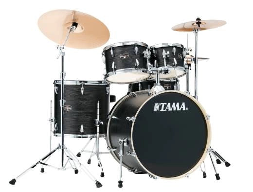 Tama - Imperialstar Batterie 5 pièces (22", 10", 12", 16", grosse caisse) avec cymbales et accessoires - Finition chêne noir