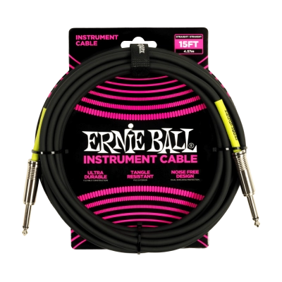 Ernie Ball - 15 Straight Instrument Cable - Black