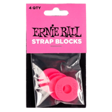 Ernie Ball - Blocs de sangle, lot de 4 - Rose