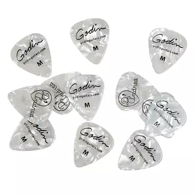 Godin Guitars - White Pearl Picks - Medium (12 Pack)