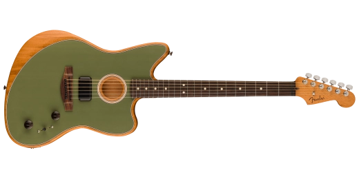 Fender - Acoustasonic Player Jazzmaster, Rosewood Fingerboard - Antique Olive