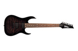 Guitare électrique 7 cordes Ibanez - Série Gio - Noir transparent