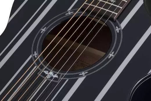 Guitare acoustique Schecter Synyster Gates AC-GA SC - Noir brillant avec liserés argentés 3700-SHC