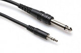 Hosa - Mono Interconnect 1/4  TS to 3.5 mm TRS, 10 ft