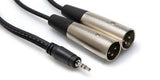Câble Hosa - TRS 3,5 mm vers double XLR3M - 3 m