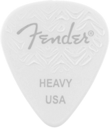 Médiators Fender - Forme 351 Wavelength en celluloïd, lot de 6 - Épais, blancs