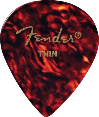 Fender - 551 Shape Celluloid Picks 12 Pack, Thin - Tortoiseshell