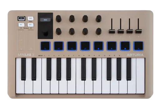 Arturia - MiniLab 3  25-Key MIDI Controller w/Software - Champagne