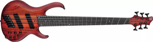 Ibanez - BTB Bass Workshop 6-String Multi-Scale Bass with Hardshell Case - Brown Topaz Burst Flat