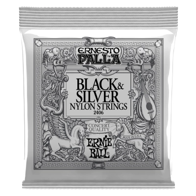 Cordes de guitare classique en nylon noir et argent Ernie Ball - Ernesto Palla