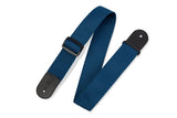 Sangle de guitare Levys en polypropylène avec extrémités en cuir - Bleu marine