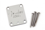 Fender - Plaque de fixation du manche à 4 vis Fender Corona Stamp American Series - Chrome