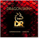 DR Strings - Cordes pour basse 5 cordes en acier inoxydable avec revêtement Dragon Skin+ - Medium (45-125)