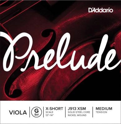 D'Addario Orchestral - J913 XSM - Prelude Alto, corde de sol unique, diapason extra court, tension moyenne