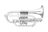 Jupiter - JCR1100RSQ Intermediate Bb Cornet with Rose Brass Bell - Silver-Plated