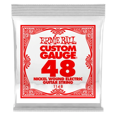 Corde simple pour guitare électrique Ernie Ball, filée en nickel, 0,048