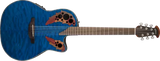 Ovation - Celebrity Elite+ Mid Depth Acoustic/Electric - Trans Blue Quilted Maple