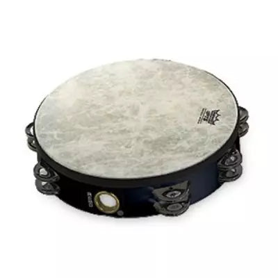 Remo - Tambourine Fiberskyn3 Single Row Jingles - 6 Inch - Black