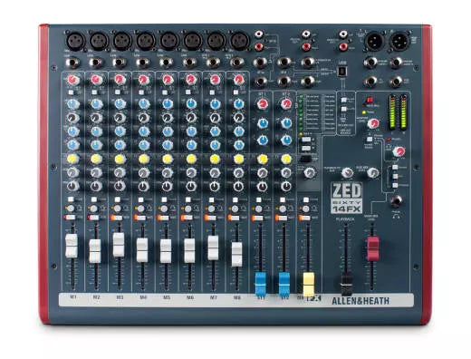 Allen & Heath - ZED60-14FX Compact 8 Mic/line Mixer with FX & 60mm Faders