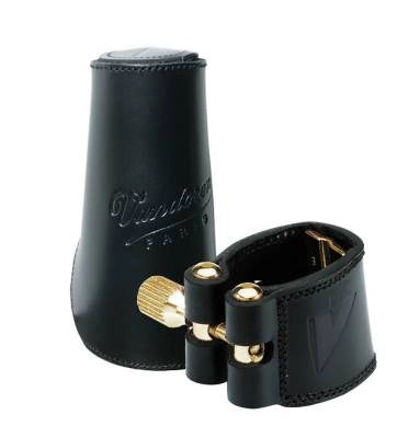 Vandoren - Ligature et capuchon en cuir pour saxophone ténor