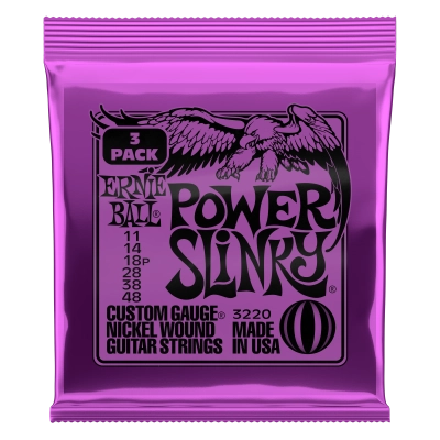 Ernie Ball - Lot de 3 cordes électriques Power Slinky 11-48