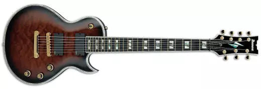 Guitare électrique 7 cordes Ibanez Iron Label - Dark Brown Sunburst