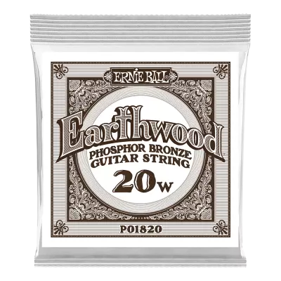 Corde de guitare simple Ernie Ball Earthwood Phosphor Bronze - .020w