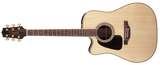 Takamine - Guitare acoustique/électrique Dreadnought à table massive pour gaucher - Naturel brillant