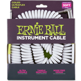 Ernie Ball - 30 Coiled Straight/Angle Instrument Cable - White