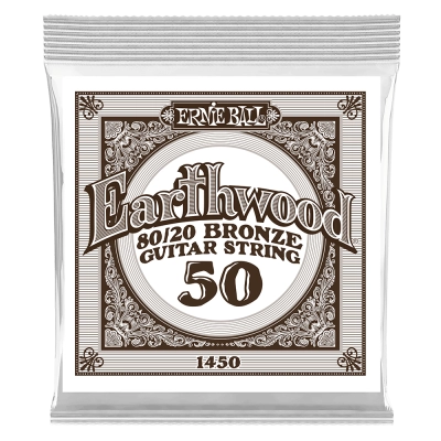 Corde simple pour guitare acoustique Ernie Ball Earthwood 80/20 Bronze - .050