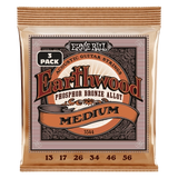 Cordes acoustiques Ernie Ball Earthwood Medium Phosphor Bronze, 13-56, lot de 3