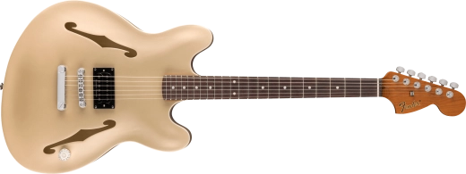 Fender - Tom DeLonge Starcaster, touche en palissandre, accastillage chromé - Satin Shoreline Gold