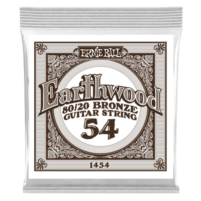 Corde simple pour guitare acoustique Ernie Ball Earthwood 80/20 Bronze - .054