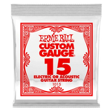 Ernie Ball - Corde simple en acier pour guitare électrique ou acoustique - .015