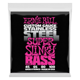 Cordes de basse Ernie Ball en acier inoxydable Slinky - Super .045-.100