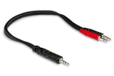 Hosa - Stereo Breakout 3.5mm TRS to Dual 3.5mm TS, 1 Foot