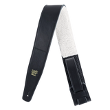 Bracelet Ernie Ball en cuir italien réglable de 6,35 cm avec rembourrage en fourrure - Noir