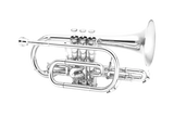 Jupiter - JCR1100SQ Intermediate Bb Cornet with Yellow Brass Bell - Silver-Plated