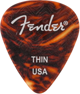 Fender - Médiators en celluloïd, forme 351, longueur d'onde, lot de 6 - Fins, imitation écaille de tortue
