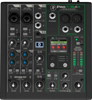 Mackie - ProFX6v3+ Console de mixage d'effets professionnelle 6 canaux avec Bluetooth