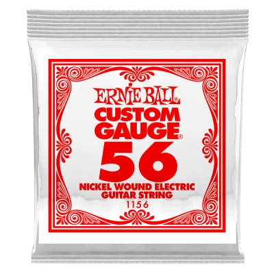 Corde simple pour guitare électrique Ernie Ball, filée en nickel, 0,056