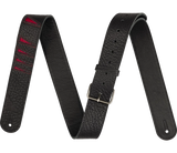 Jackson Guitars - Sangle en cuir motif aileron de requin - Noire et rouge