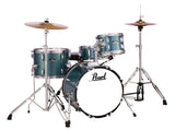 Pearl - Roadshow Batterie complète (18", 10", 14", grosse caisse) avec accessoires et cymbales - Bleu turquoise