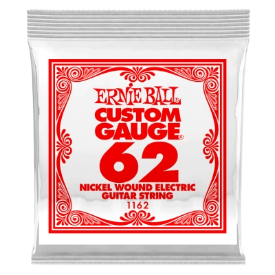 Corde simple pour guitare électrique Ernie Ball, filée en nickel, 0,062