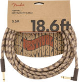 Fender - Festival Hemp Instrument Cable, Straight/Angle,18.6 - Brown Stripe