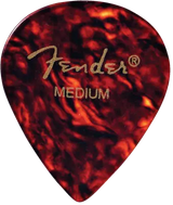 Fender - Médiators en celluloïd forme 551, lot de 12, médium, largeur moyenne - Écaille de tortue